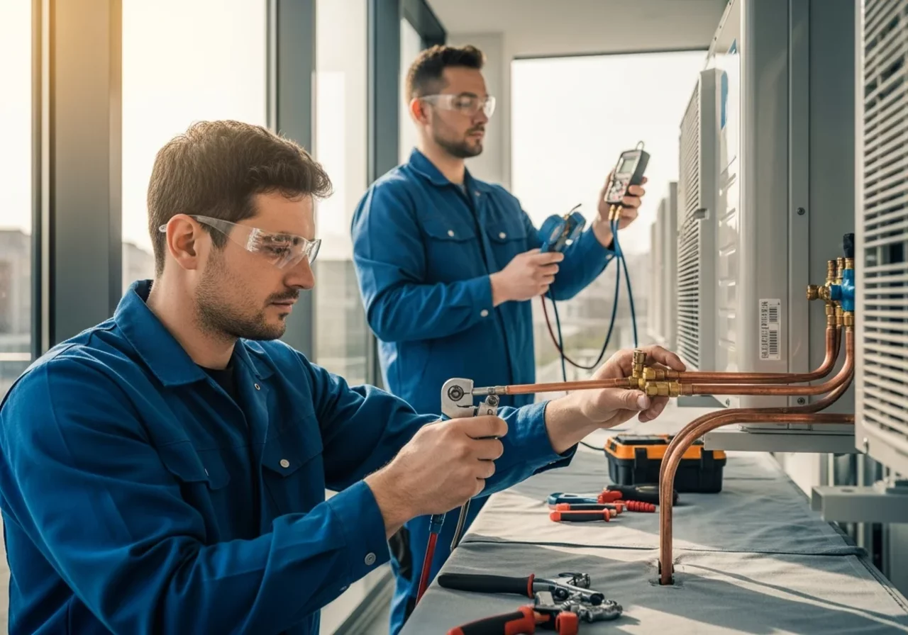 Montage einer Klimaanlage durch SFC-Techniker